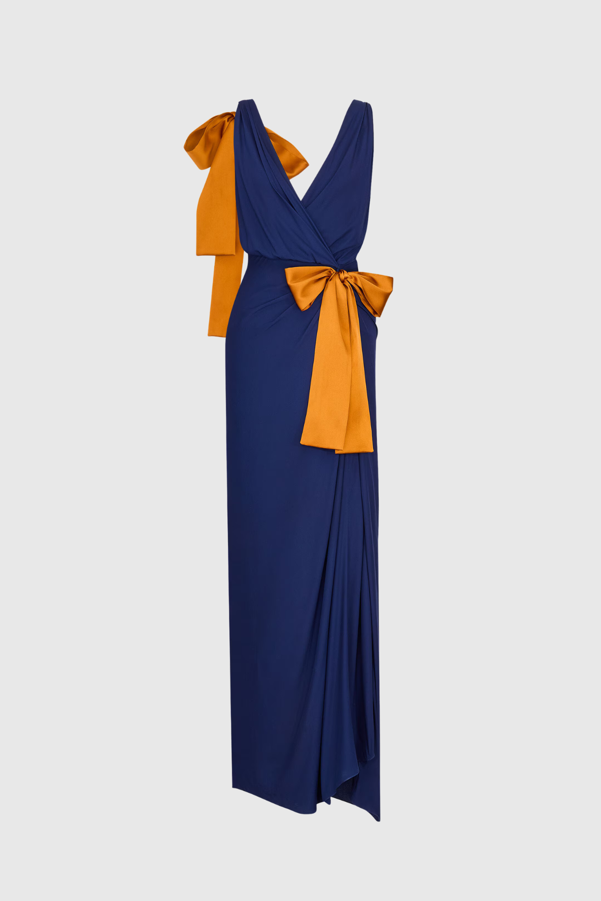 Merric Bow Embellished Contrast Maxi Dress