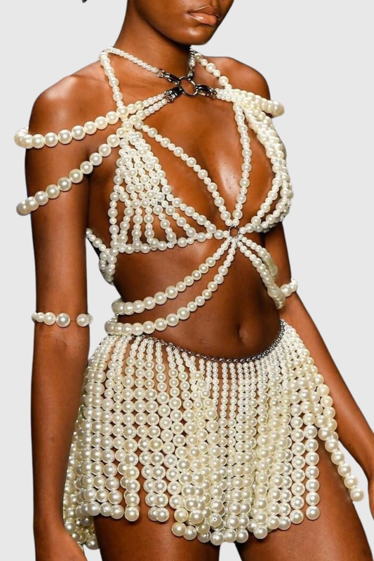 Messiah Pearl Embellished Two Piece Set