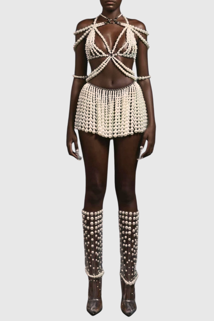 Messiah Pearl Embellished Two Piece Set