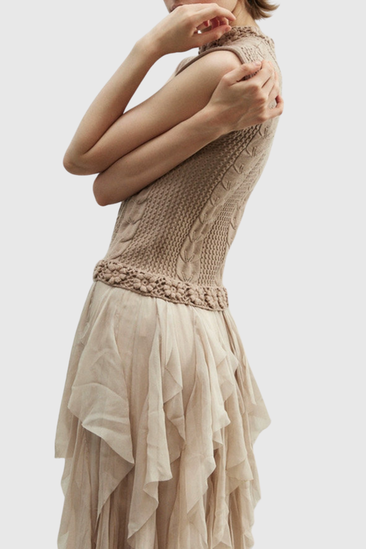 Midora Sleeveless Knit Ruffle Maxi Dress