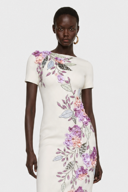 Mikaela Floral Sequin Midi Dress