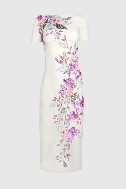 Mikaela Floral Sequin Midi Dress