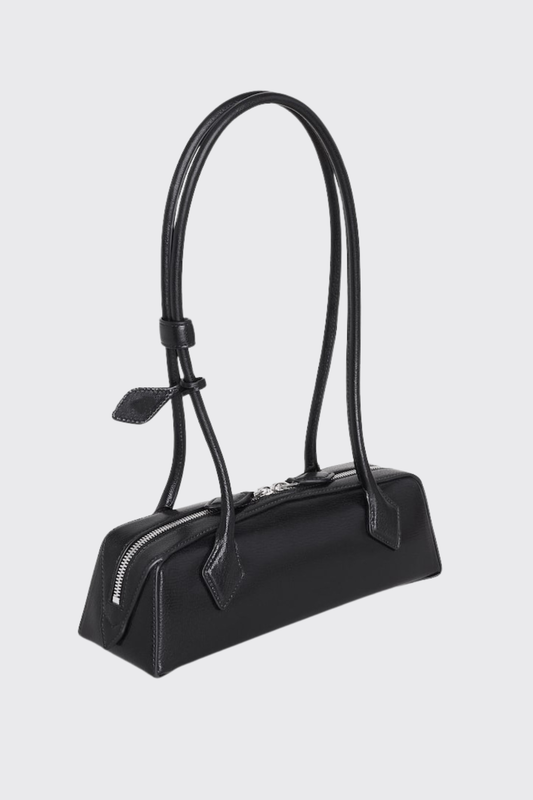 Mikki Leather Shoulder Bag - Black