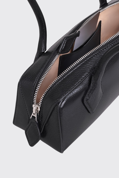 Mikki Leather Shoulder Bag - Black