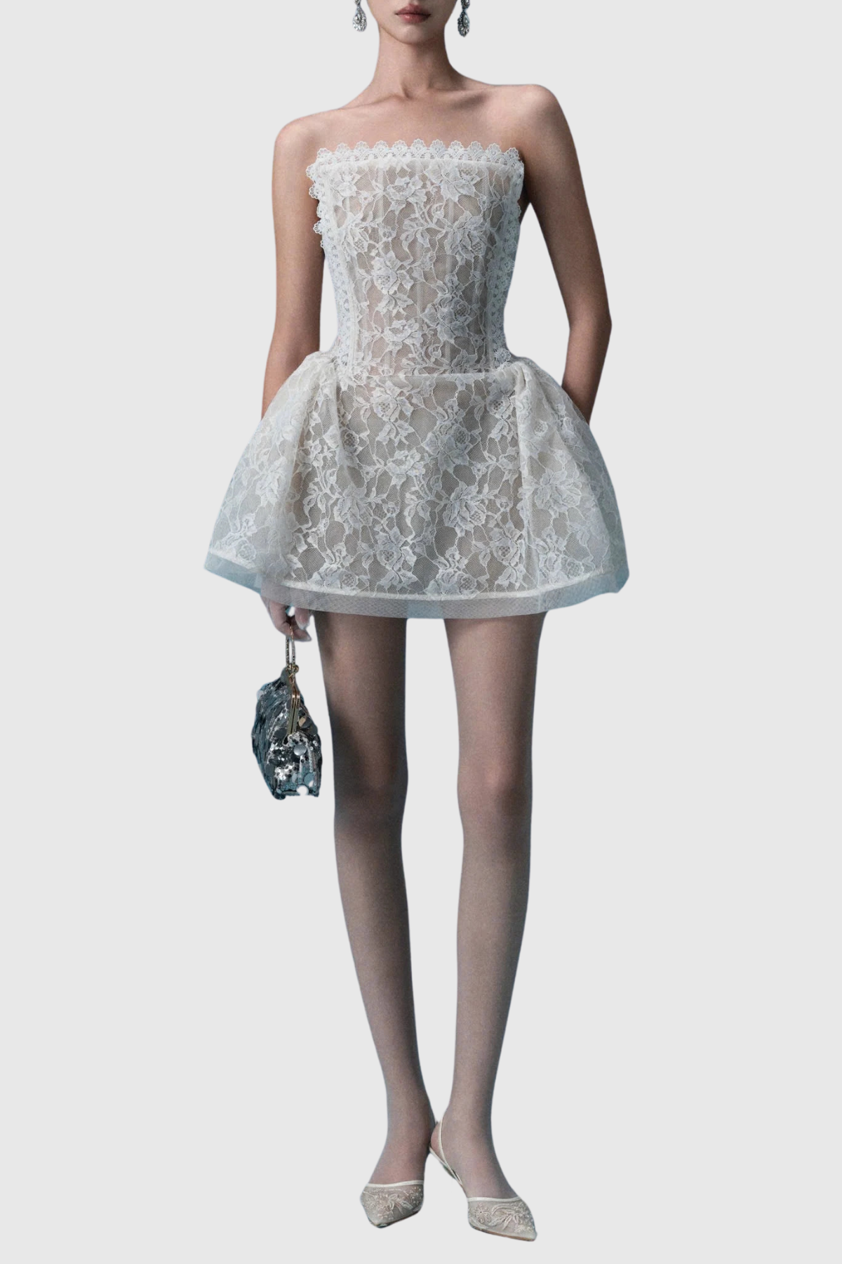 Millera Strapless Lace Mini Dress