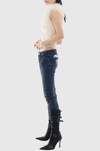 Milot Faux Fur Lace Bodysuit