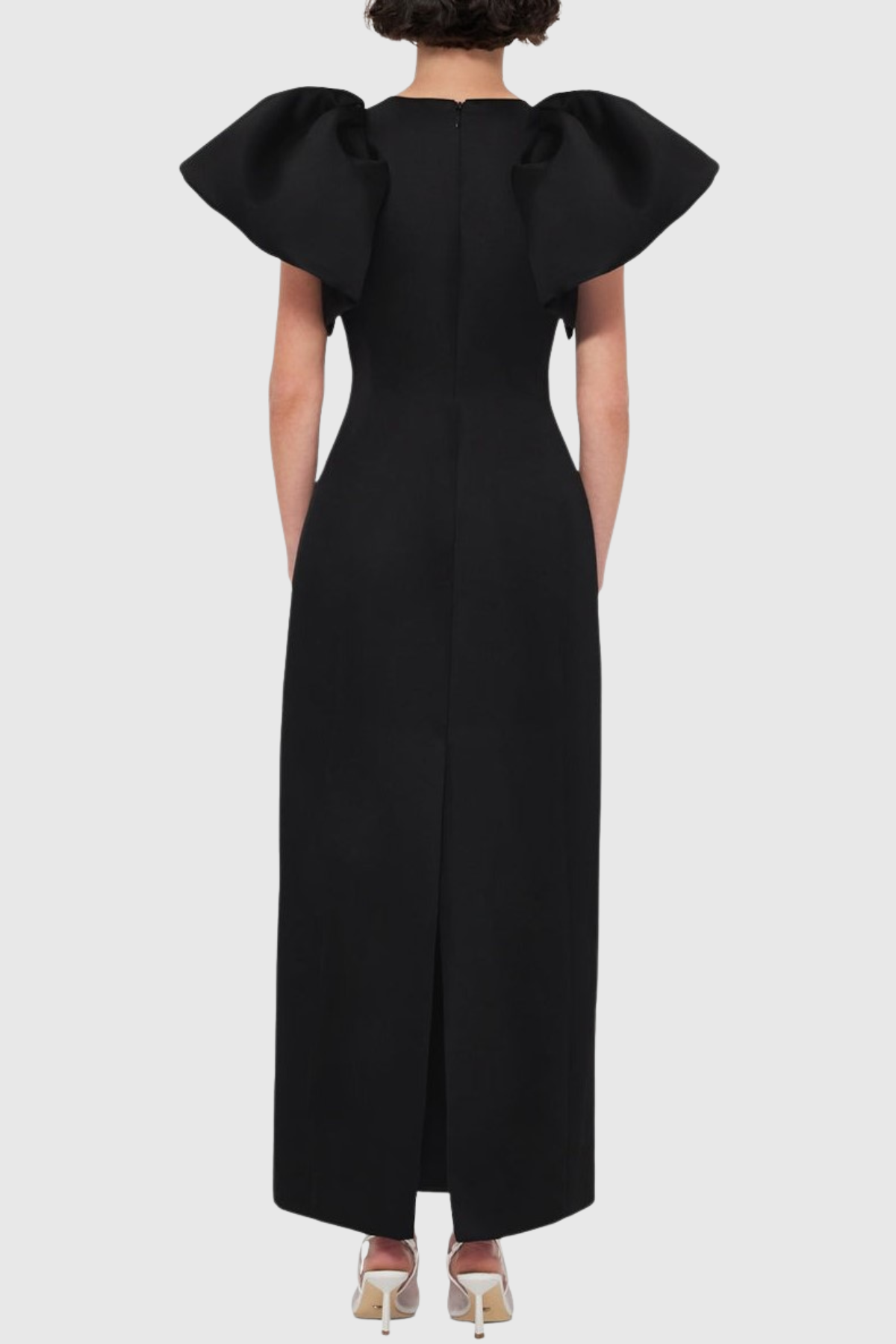 Mimoza Floral Appliqué Maxi Dress - Black