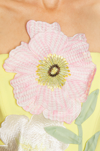 Mimoza Floral Appliqué Top