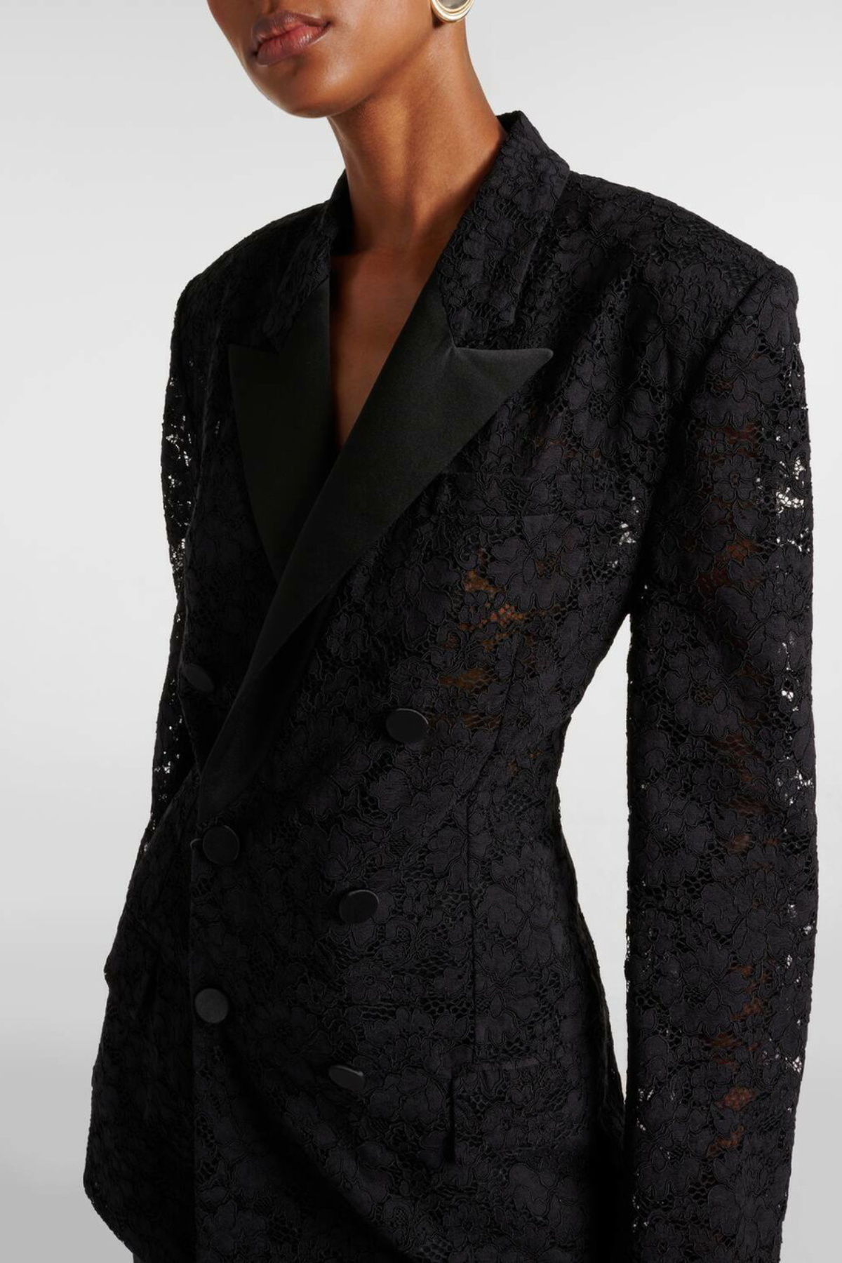 Minna Satin Trim Lace Blazer