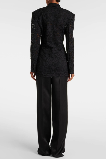 Minna Satin Trim Lace Blazer