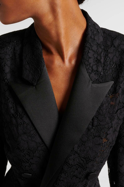 Minna Satin Trim Lace Blazer