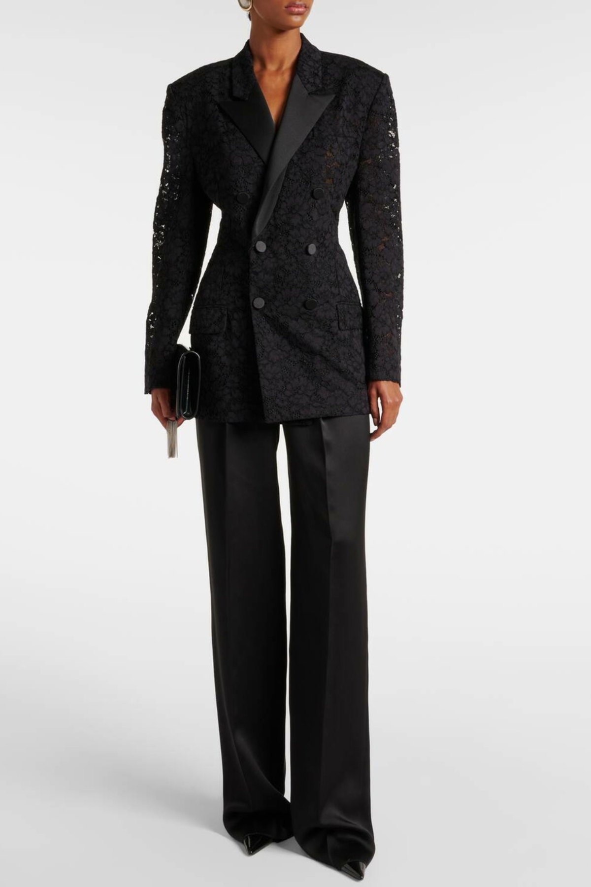 Minna Satin Trim Lace Blazer