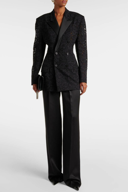 Minna Satin Trim Lace Blazer
