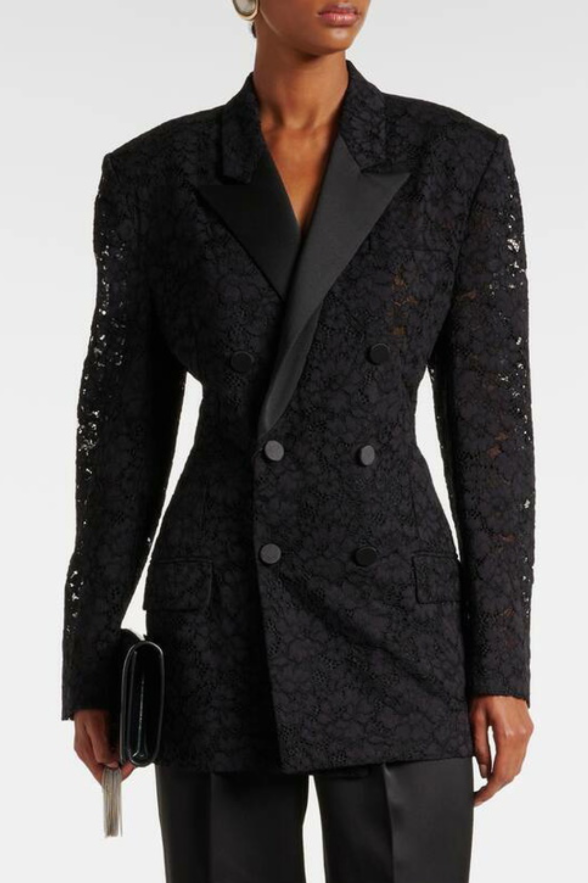 Minna Satin Trim Lace Blazer
