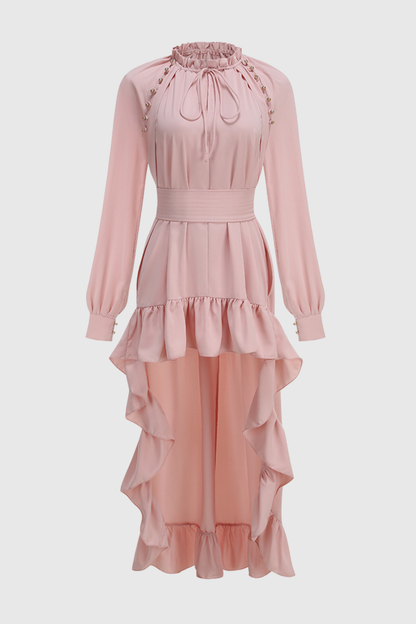 Mioya Asymmetric Ruffle Maxi Dress