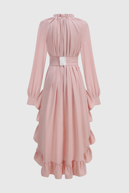 Mioya Asymmetric Ruffle Maxi Dress
