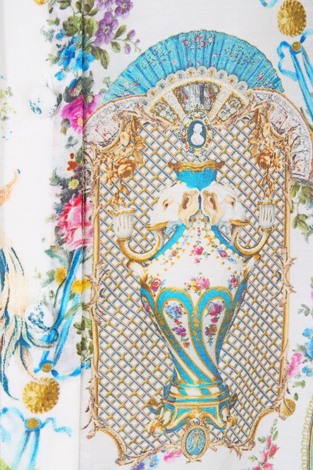 Miraba Print Frill Sleeve Blouse