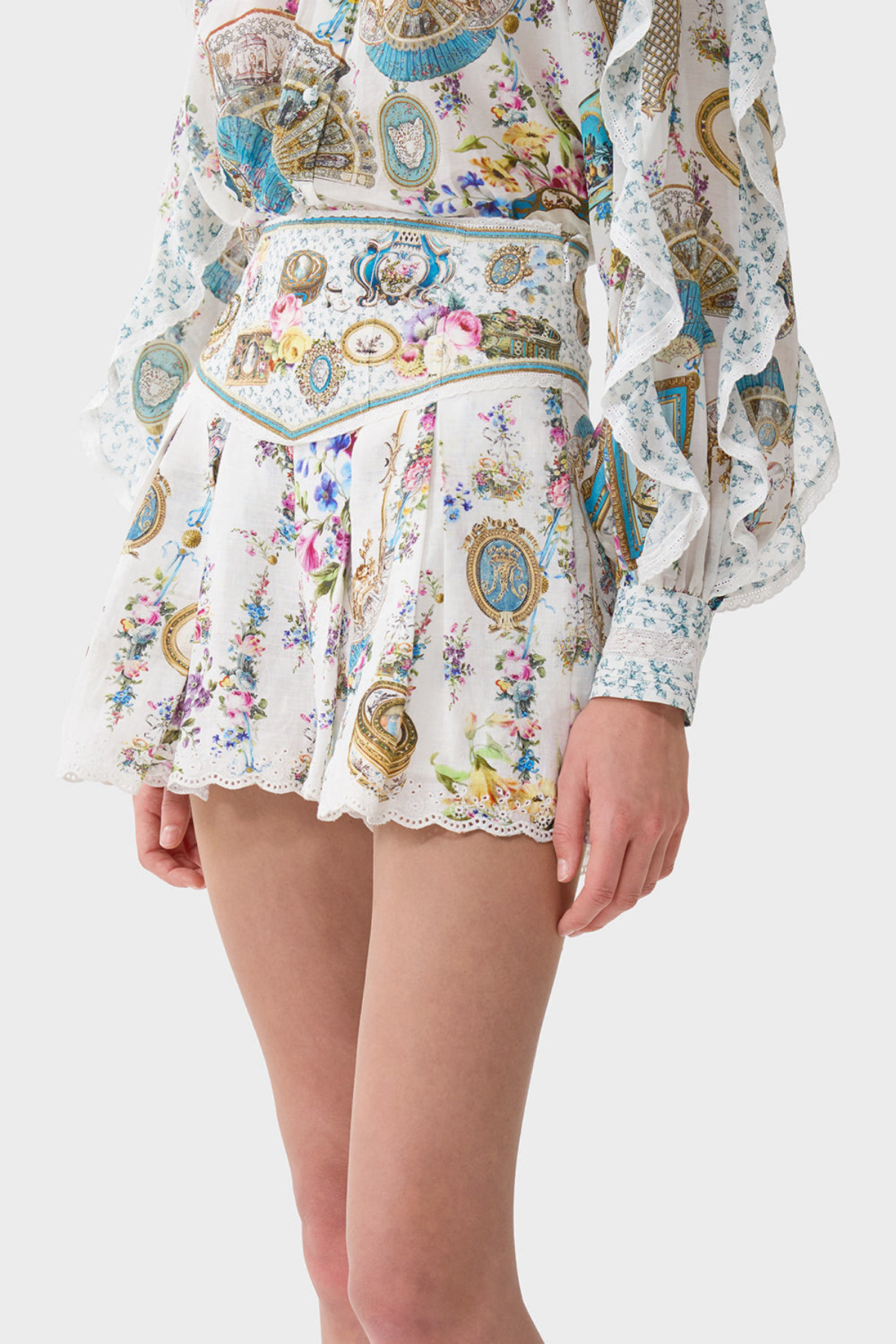 Miraba Print Frill Sleeve Blouse