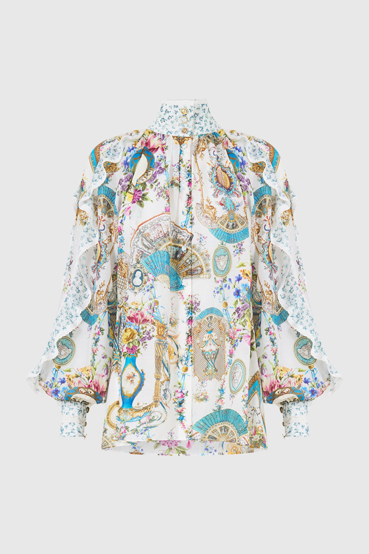 Miraba Print Frill Sleeve Blouse