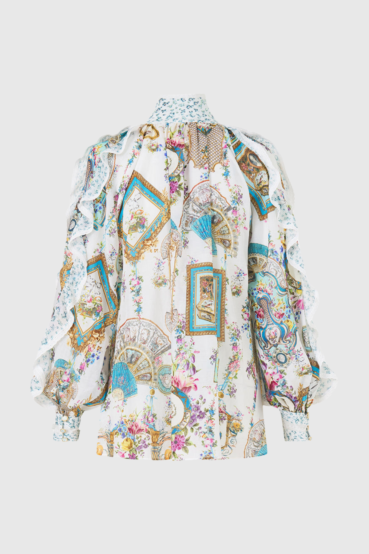 Miraba Print Frill Sleeve Blouse
