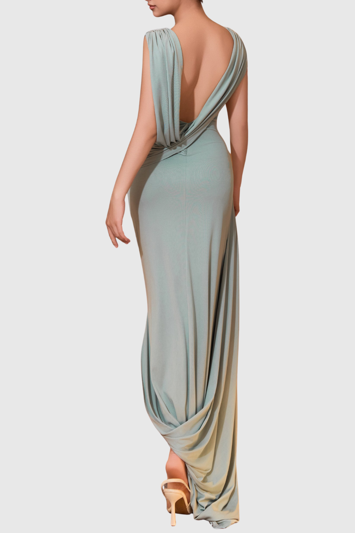 Miyra Sleevelss Draped Maxi Dress