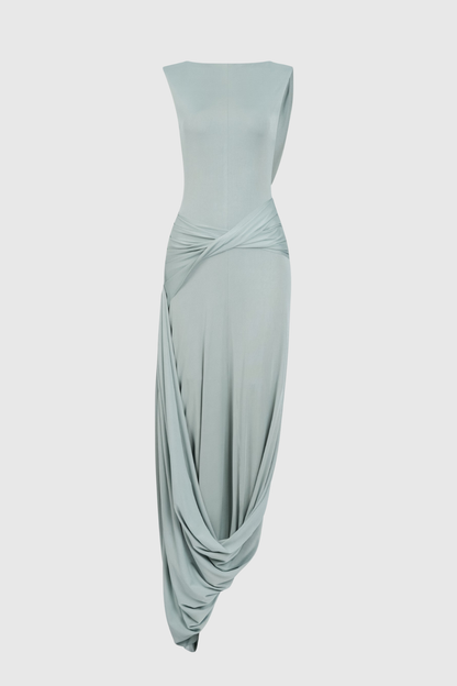 Miyra Sleevelss Draped Maxi Dress