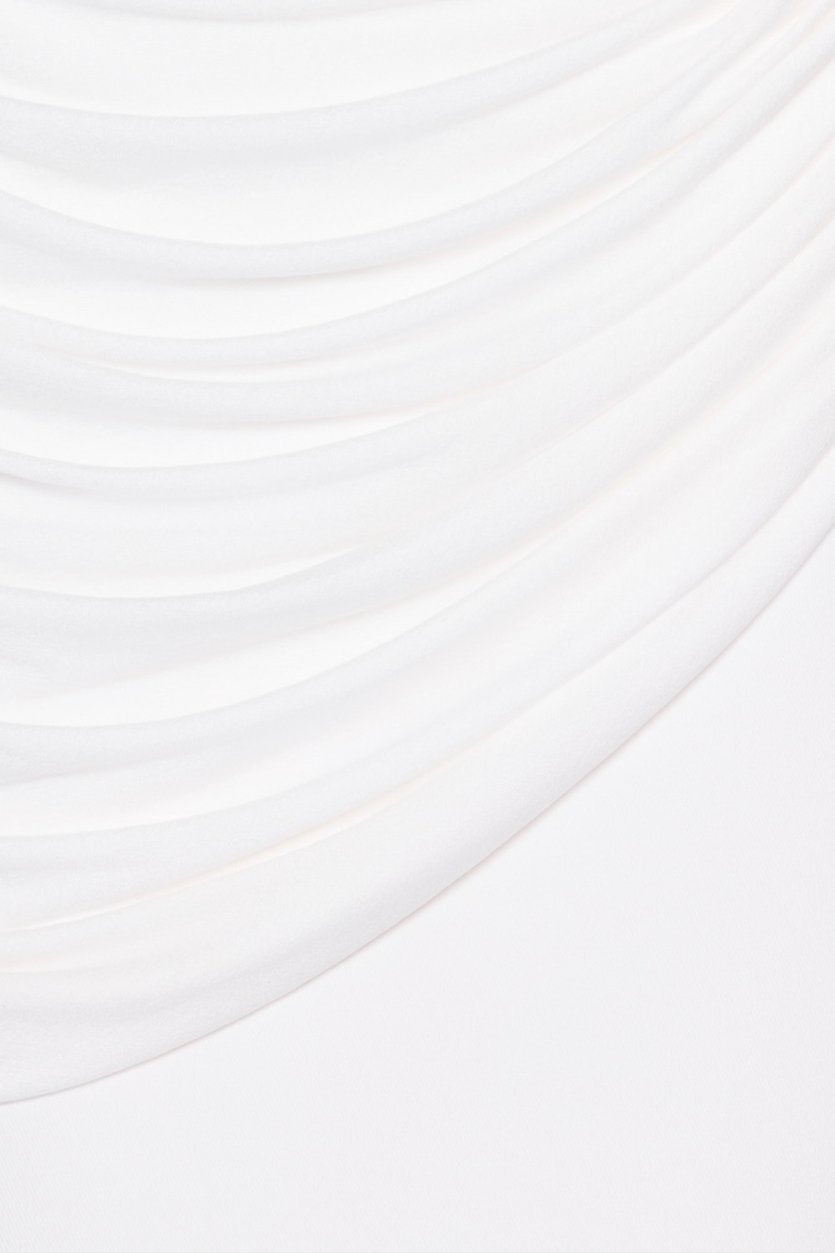 Miyuki Asymmetric Ruched Maxi Dress - White