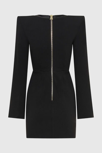 Moises Buttoned Split Sleeve Mini Dress