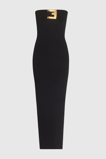 Mollee Strapless Belt-embellished Maxi Dress