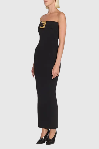 Mollee Strapless Belt-embellished Maxi Dress