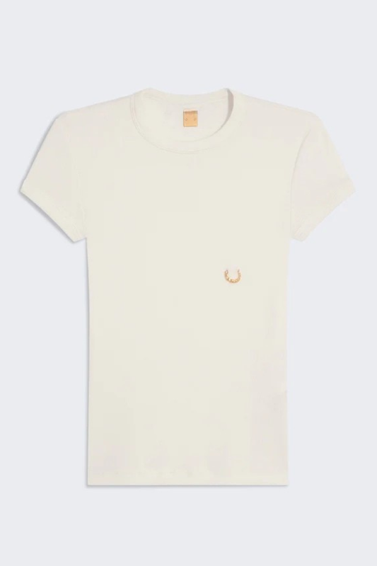 Monaya Pierced T-shirt -Beige