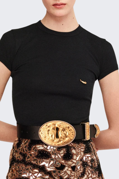 Monaya Pierced T-shirt - Black