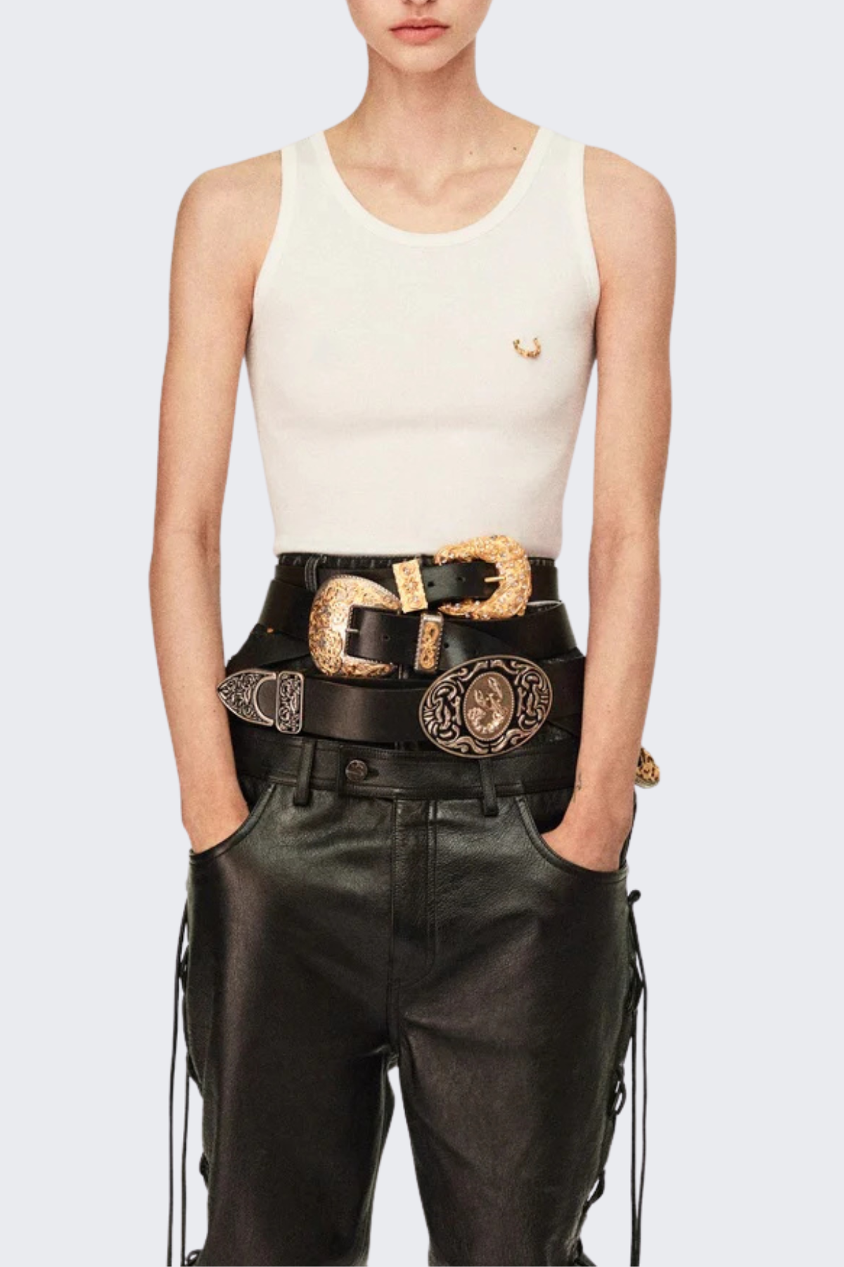 Monaya Pierced Tank Top - Beige