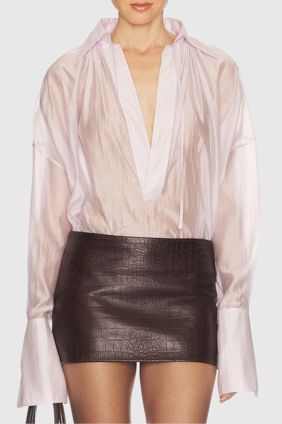 Monet Plunge Shirt - Pink