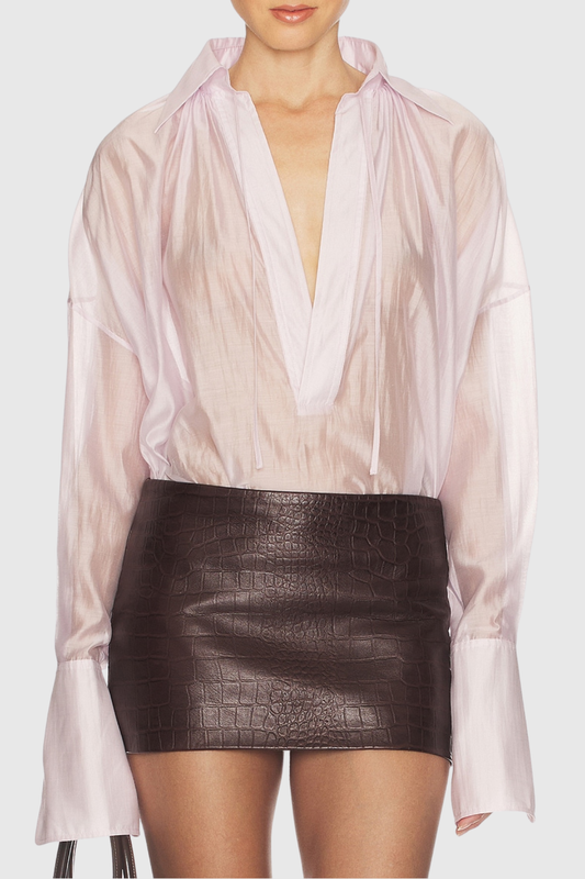 Monet Plunge Shirt - Pink