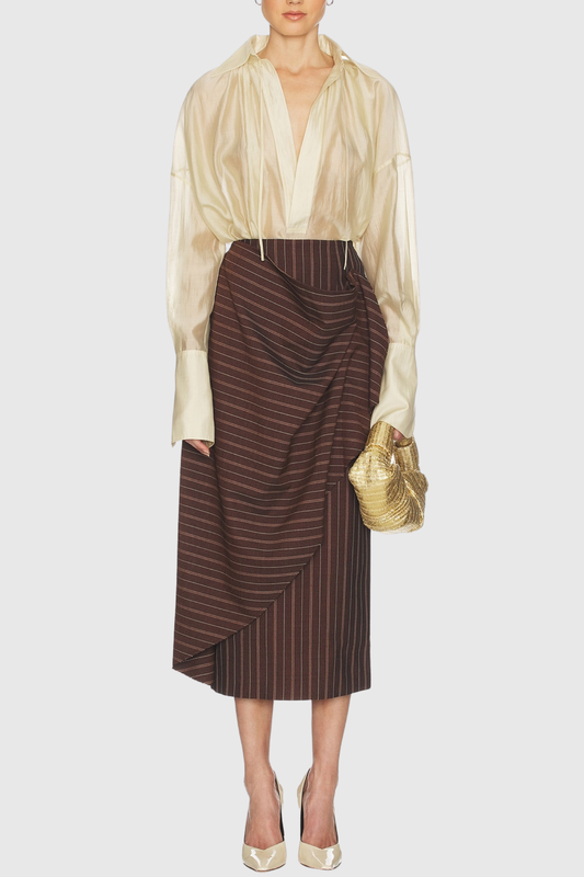 Monet Plunge Shirt - Yellow