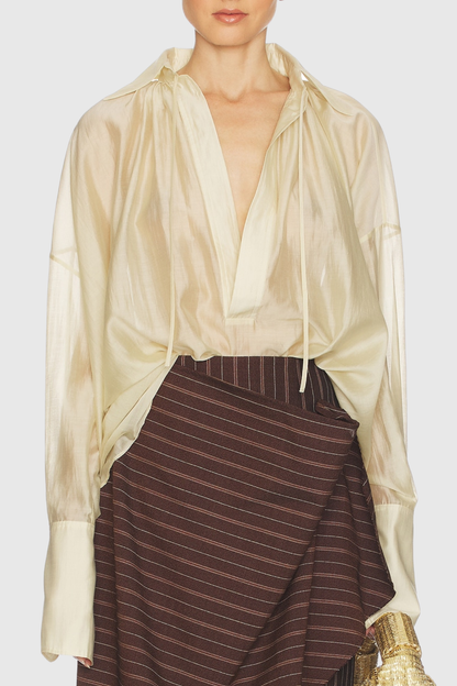 Monet Plunge Shirt - Yellow