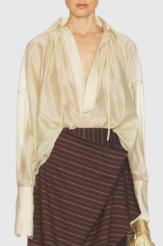 Monet Plunge Shirt - Yellow