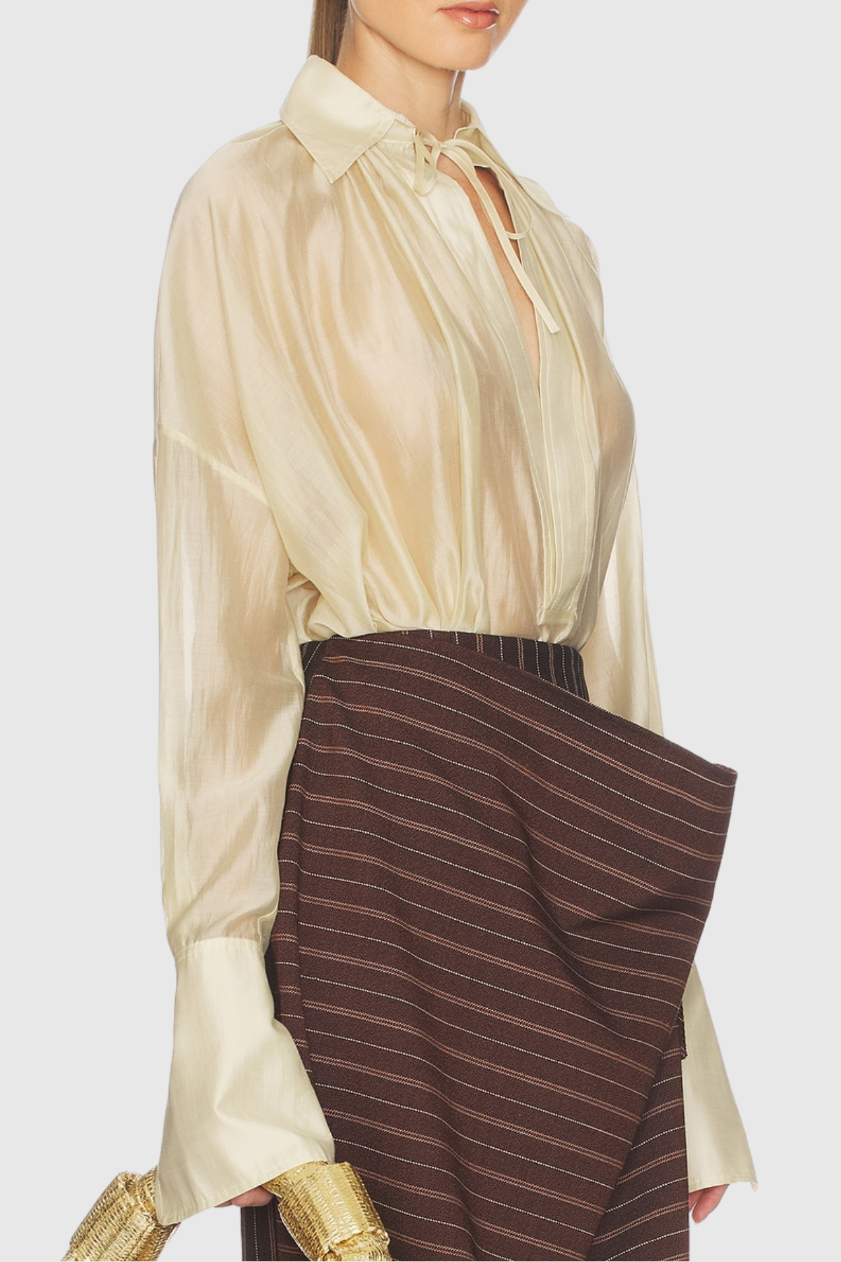 Monet Plunge Shirt - Yellow