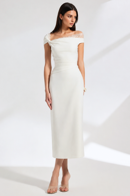 Monika Off Shoulder Lace Midi Dress