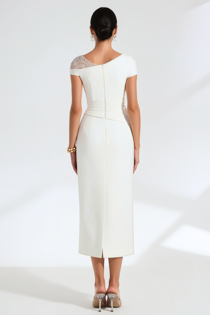 Monika Off Shoulder Lace Midi Dress