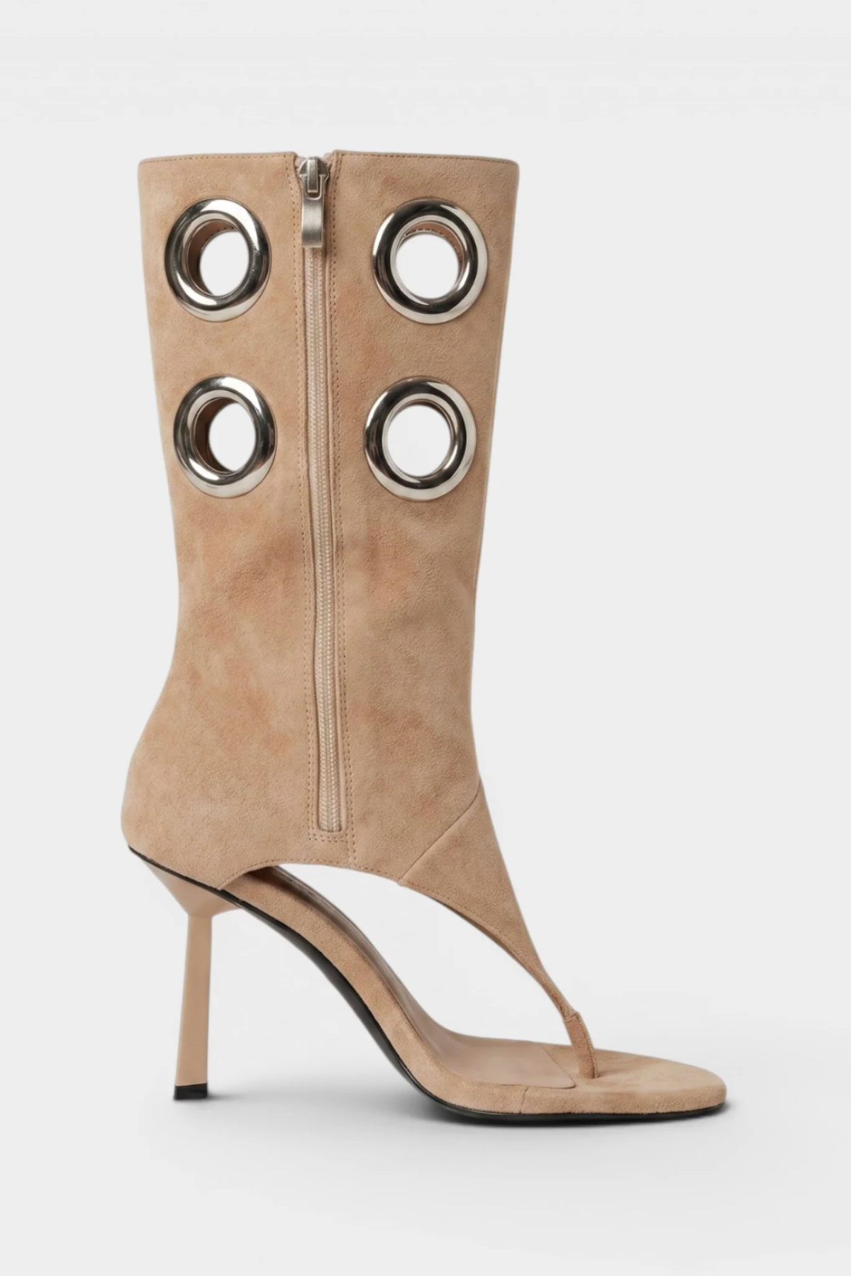 Moniqa Eyelet Thong Sandals - Beige