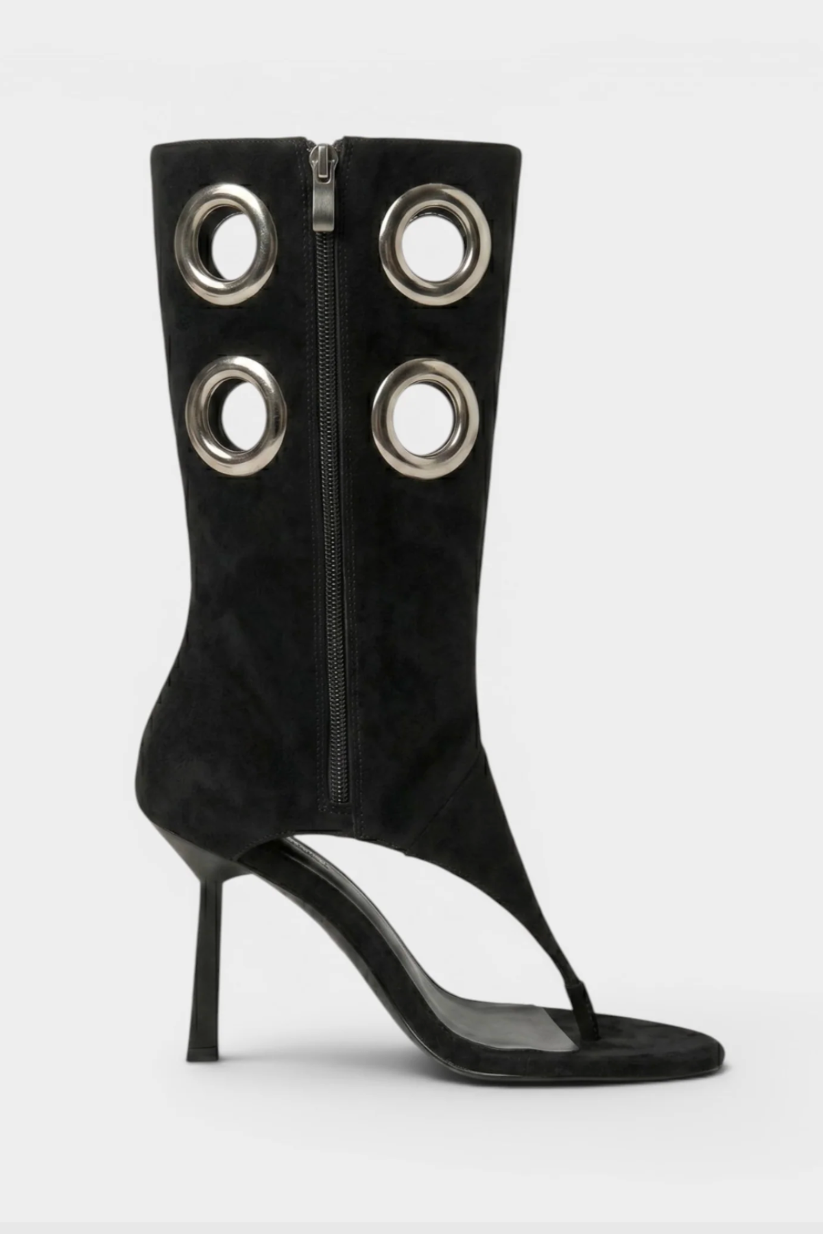 Moniqa Eyelet Thong Sandals - Black