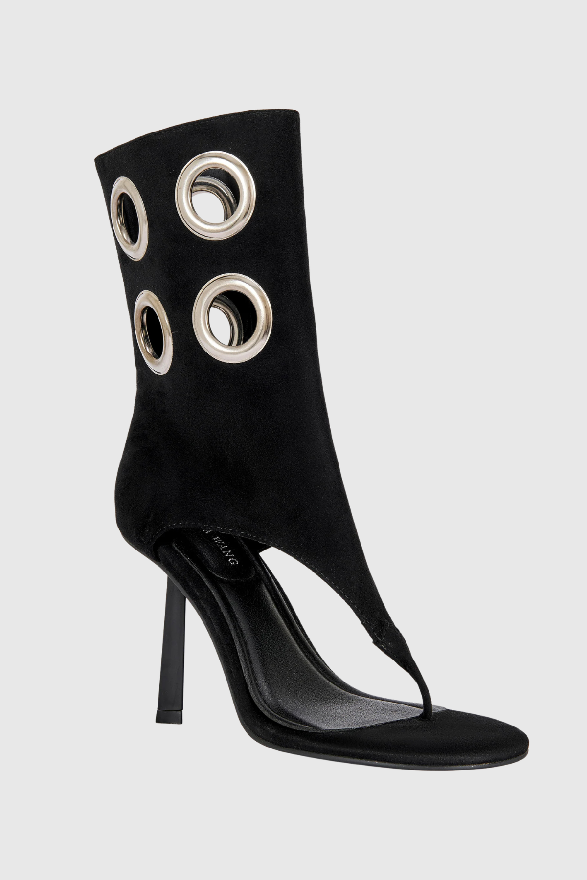 Moniqa Eyelet Thong Sandals - Black