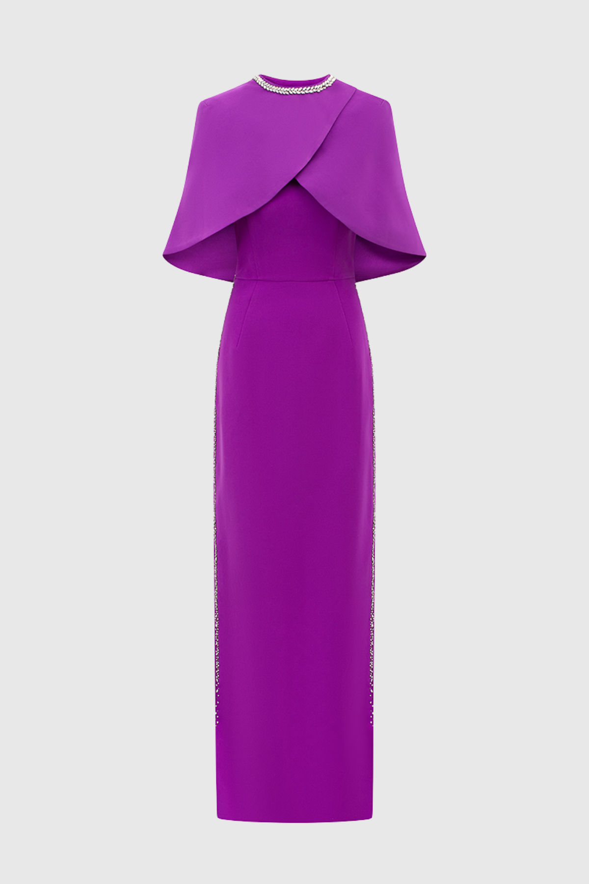 Murra Crystal Embellished Cape Maxi Dress