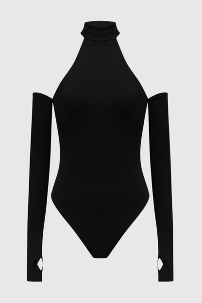 Musay Halter Cutout Bodysuit & Fringe Skirt Set