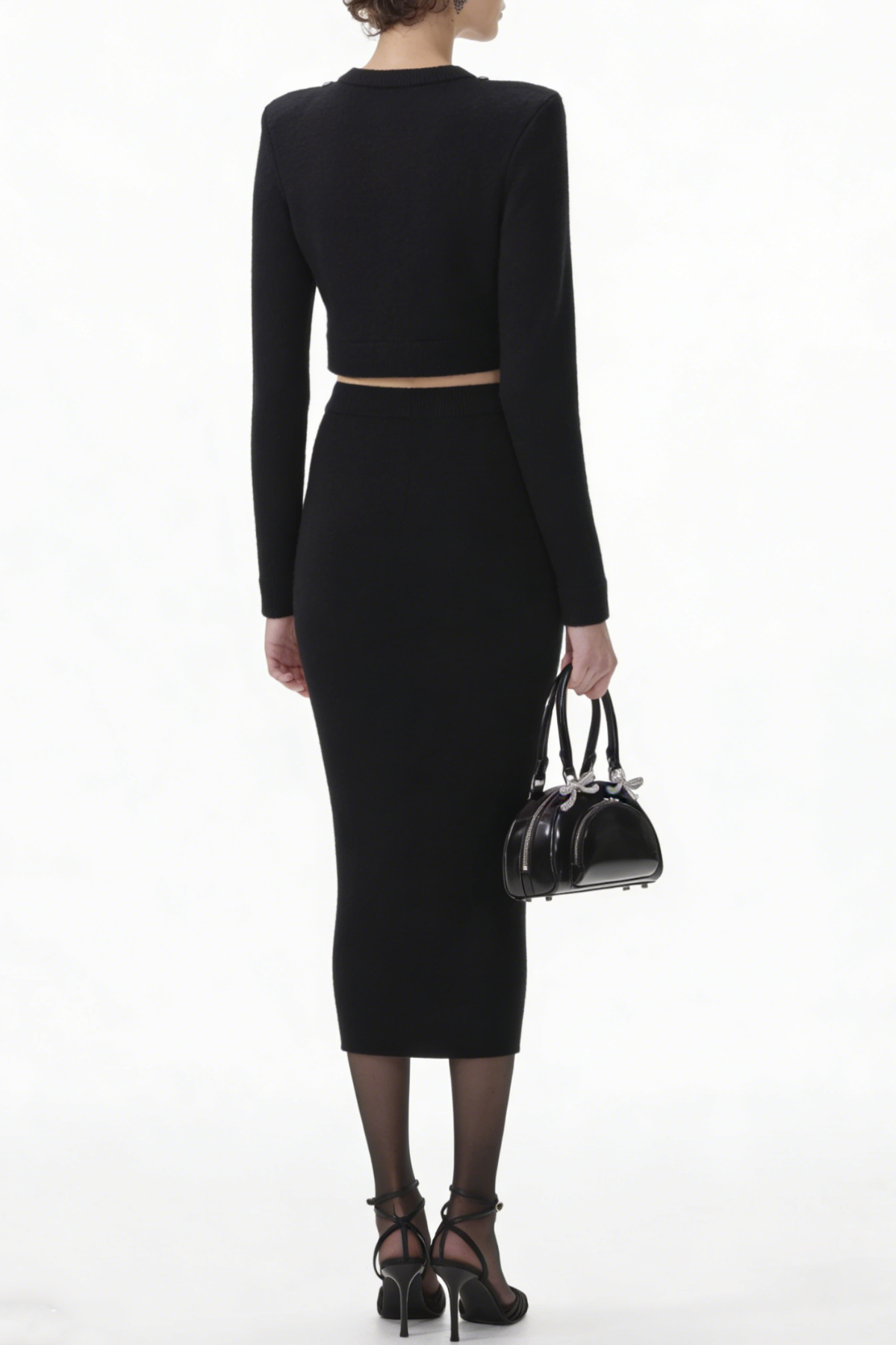 Myria Crystal Embellished Knit Top - Black