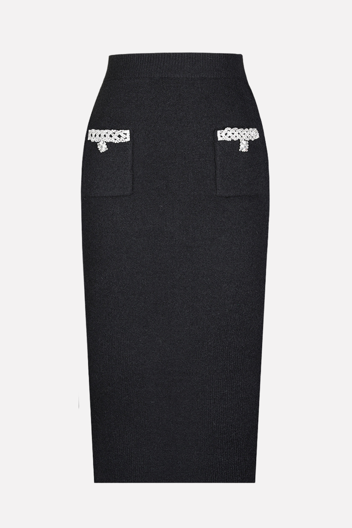 Myria Crystal Embellished Knit Top - Black