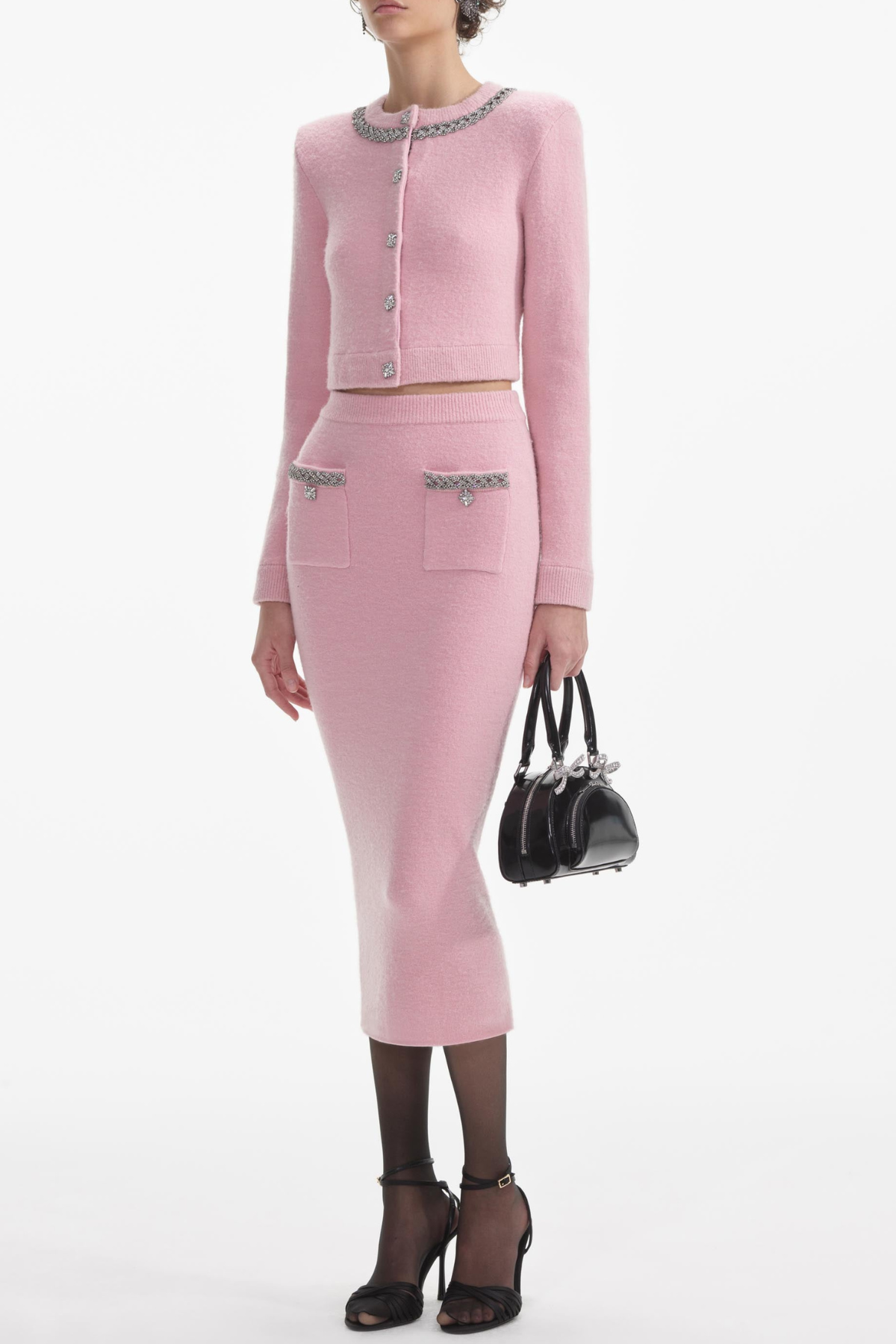 Myria Crystal Embellished Knit Top - Pink