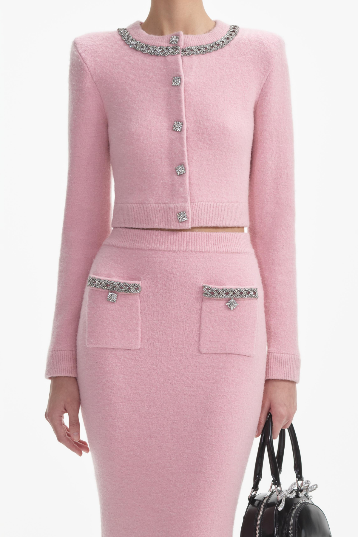 Myria Crystal Embellished Knit Top - Pink